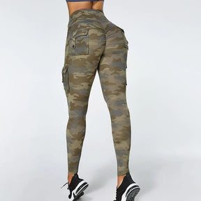 Legging Feminina de Treino Camuflada com Bolso - Rinove Store